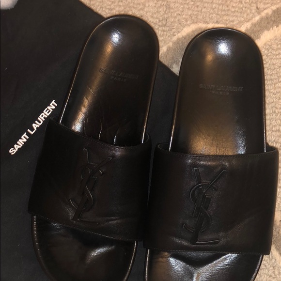 Yves Saint Laurent | Shoes | Ysl Lambskin Slides | Poshmark